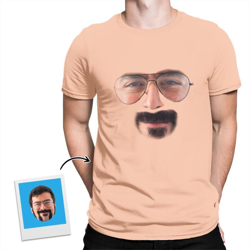Only Facial Features Custom Face Funny All Over Print Tshirt | Birthday Gift | Personalized Funny All Over Print Tshirt - Thegiftio UK