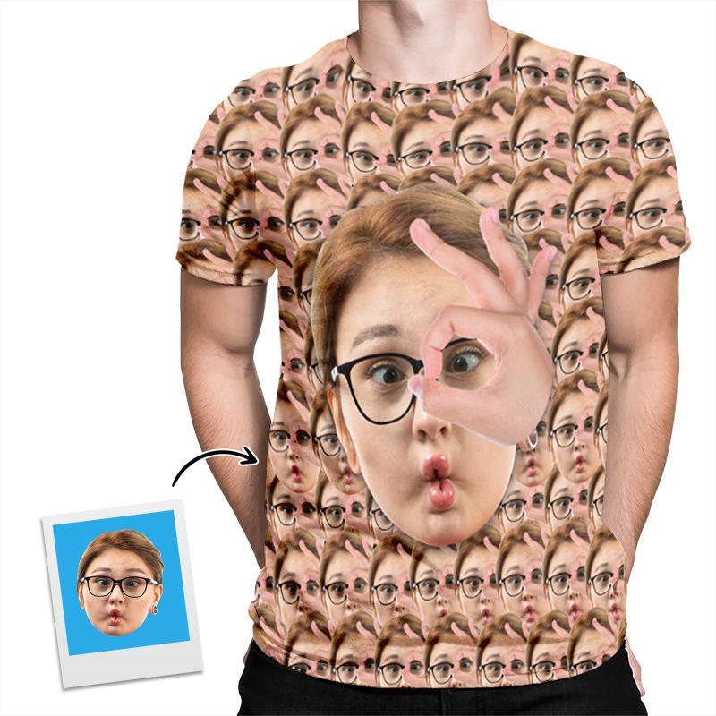 Ok Guy Custom Face Funny All Over Print Tshirt | Birthday Gift | Personalized Funny All Over Print Tshirt - Thegiftio