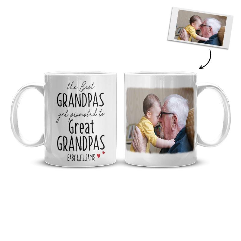 Personalized Promoted To Great Grandpas Mug | Worlds Best Grandpa Mug | Custom Grandpa Mug - Thegiftio UK