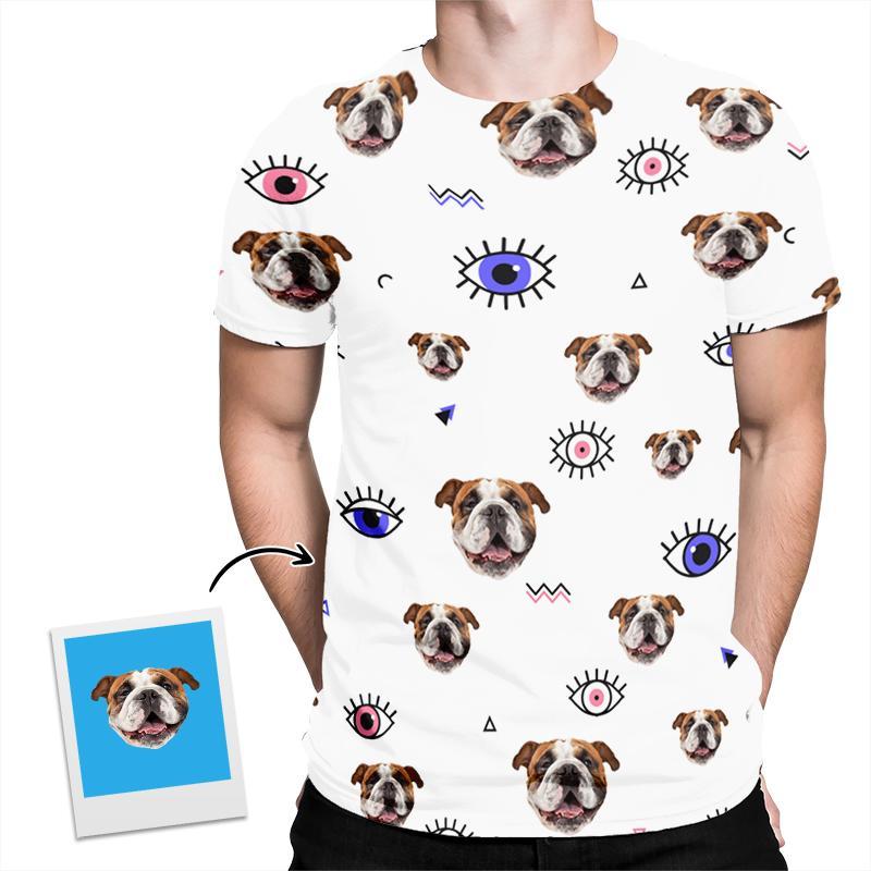 Colorful Eyes Custom Face Pet & Pet Lovers All Over Print Tshirt| Funny Pet Lovers Gift | Personalized Pet & Pet Lovers All Over Print Tshirt - Thegiftio