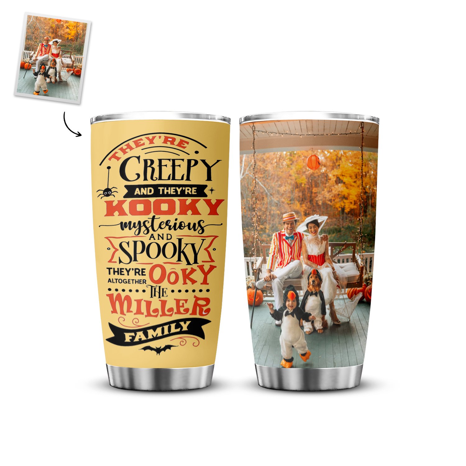 They Are Kooky Custom Photo Halloween Tumbler | Halloween Gift For Family Tumbler | Personalized Halloween Tumbler - Thegiftio UK