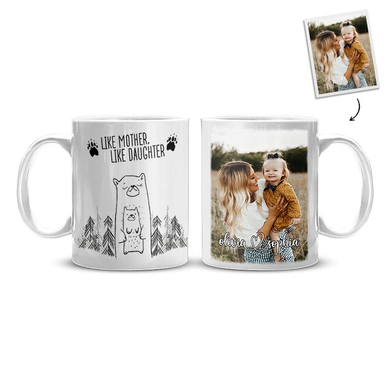Personalized Like Mother Like Daughter Mug | Custom Photo Mug | Mom And Daughter Gift | Custom Quote Mug - Thegiftio UK