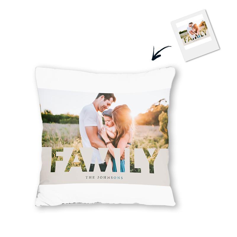 Love My Family Custom Photo Pillow Case | Memorial Gifts | Customized Gift | Birthday | Decorative Pillow Case Gift | Personalized Family Pillow Case - Thegiftio UK