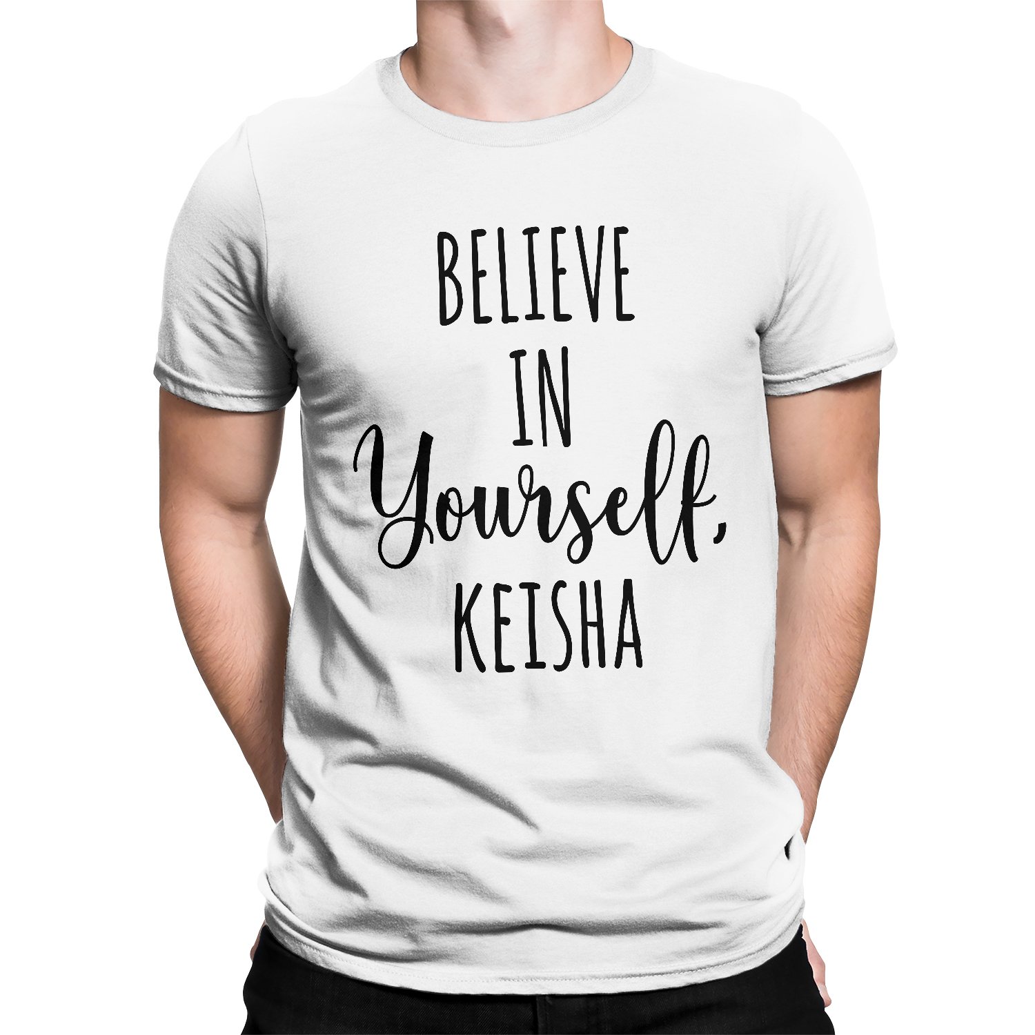 Believe In Yourself Custom Name Tshirt | Saying Quote Birthday Gift | Personalized Name Tshirt - Thegiftio UK