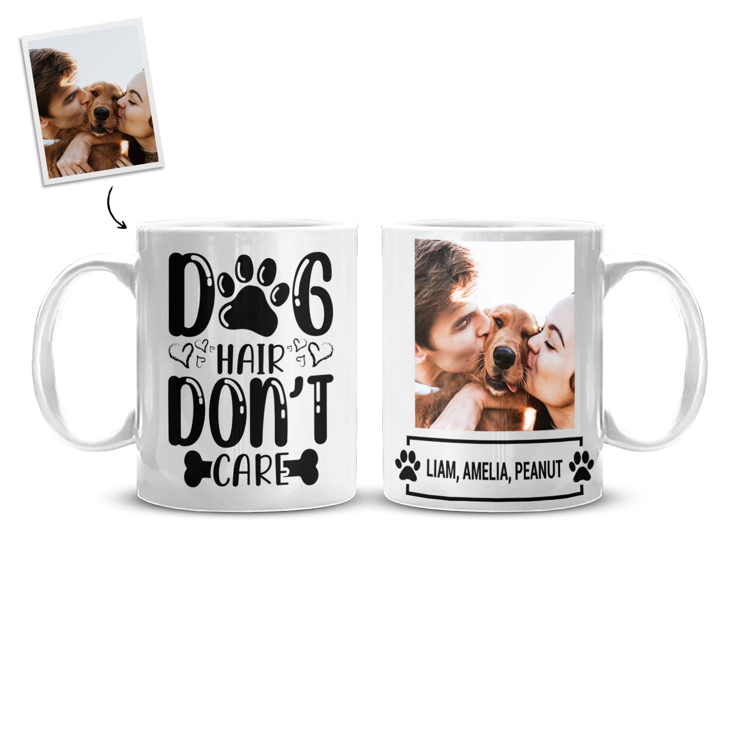 Dog Family Bundle | Keep Calm And Pet A Dog Custom Photo Dog Mug | Dog Mug | Personalized Dog Mug - Thegiftio UK