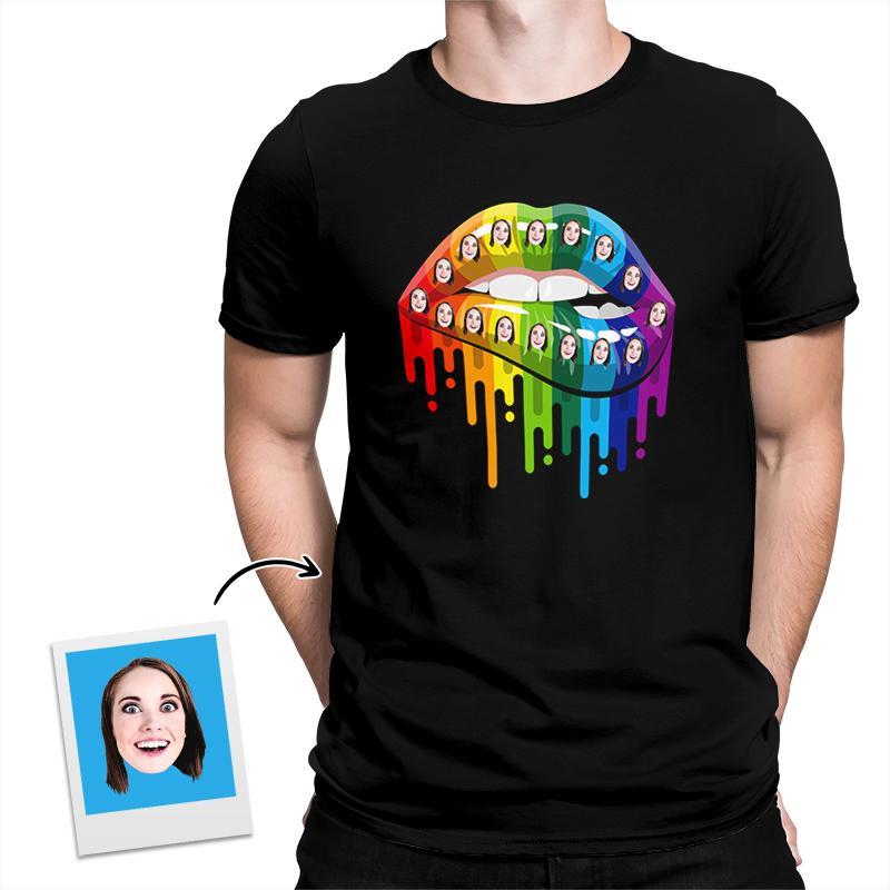 Colorful Tongue Custom Face Funny All Over Print Tshirt | Birthday Gift | Personalized Funny All Over Print Tshirt - Thegiftio