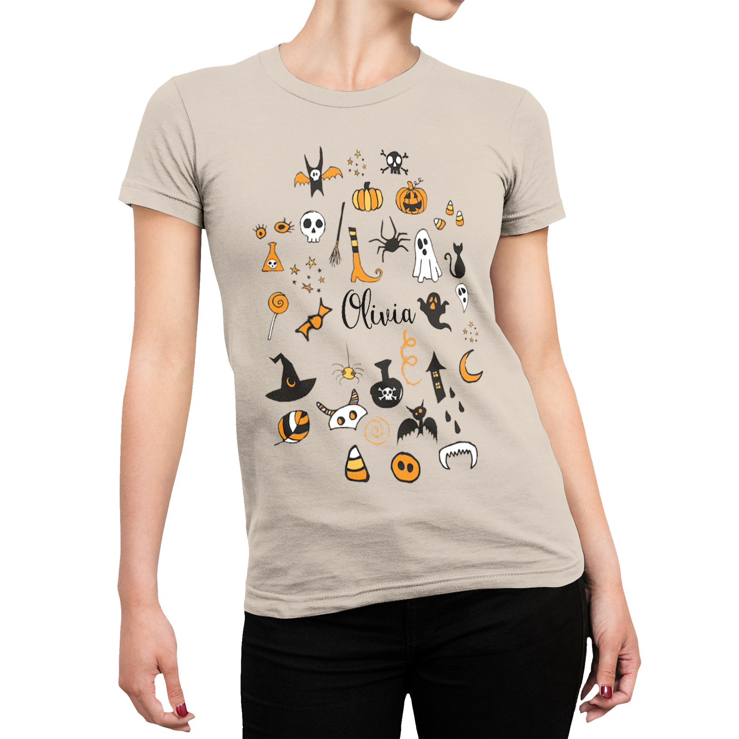 It Is The Little Things Halloween Custom Name Halloween Womens Tshirt | Gift For Halloween Womens Tshirt | Personalized Halloween Womens Tshirt - Thegiftio