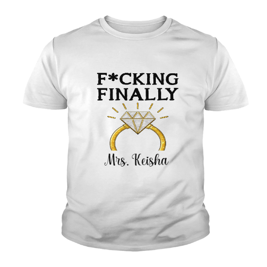 Custom Engagement Gift Kid Tshirt | Finally Future Mrs Funny Wedding Gift For Bride Diamond Ring | Personalized Wedding Kid Tshirt | Seseable CA