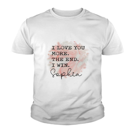 Custom Love You More The End I Win Kid Tshirt | Wedding Anniversary Funny Quotes | Personalized Wedding Anniversary Kid Tshirt | Seseable CA