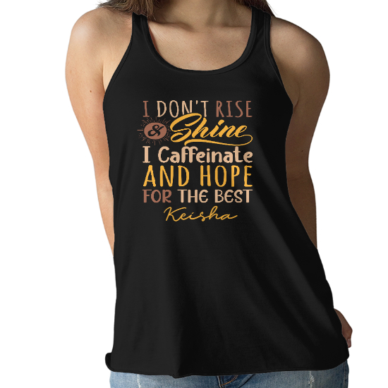 Custom I Dont Rise And Shine Flowy Tank | Funny Gift | Personalized Name Flowy Tank | Seseable CA