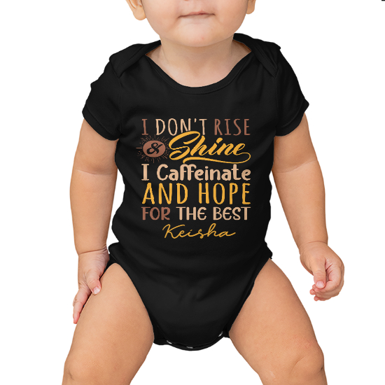Custom I Dont Rise And Shine Baby Onesie | Funny Gift | Personalized Name Baby Onesie | Seseable CA