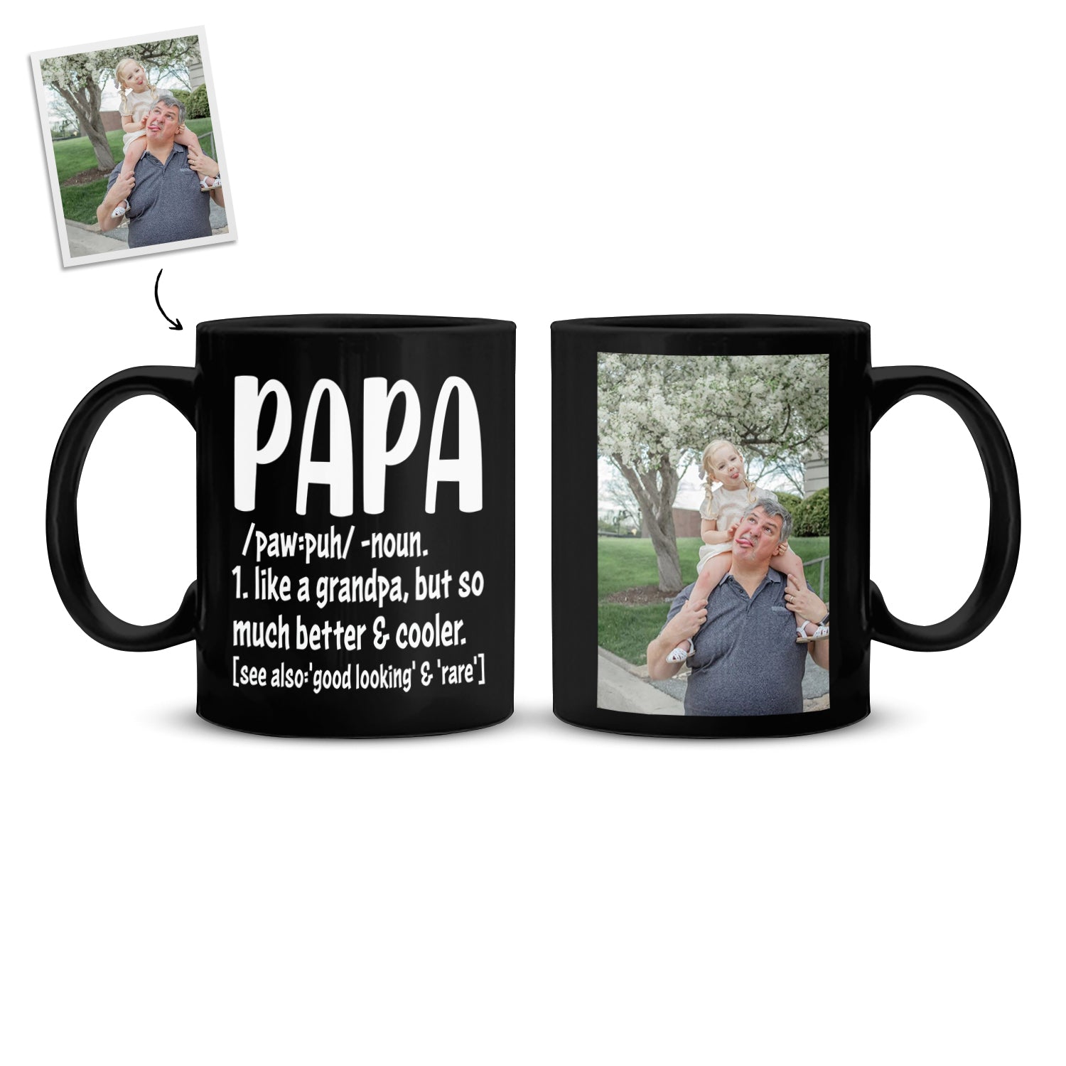 Papa Definition Custom Photo Grandpa Mug | Grandpa Mug | Gift For Grandpa | Personalized Grandpa Mug - Thegiftio