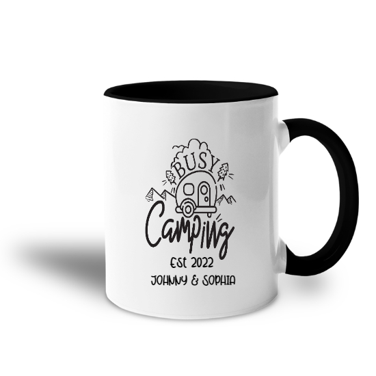 Custom Busy Camping Accent Mug | Birthday Gift For Camping Lovers | Personalized Camping Accent Mug - Seseable