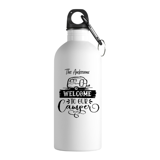 Custom Welcome To Our Camper Stainless Steel Water Bottle | Birthday Gift For Campers | Personalized Camping Stainless Steel Water Bottle - Seseable