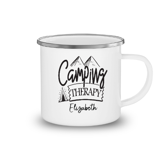 Custom Camping Therapy Camping Mug | Birthday Gift For Camping Lovers | Personalized Camping Camping Mug - Seseable
