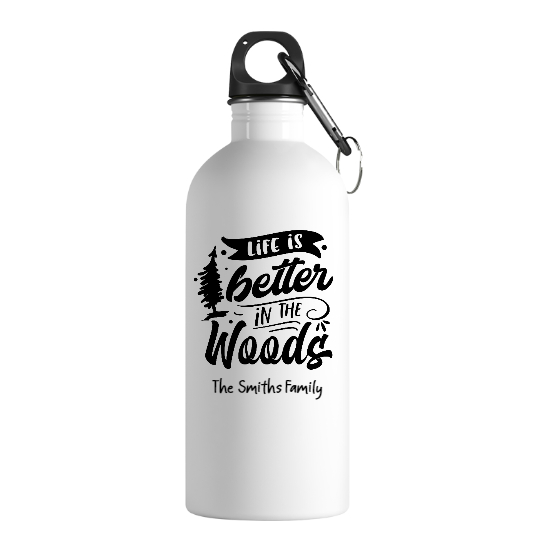Custom Life Is Better In The Woods Stainless Steel Water Bottle | Birthday Gift For Camper | Personalized Camping Stainless Steel Water Bottle - Seseable