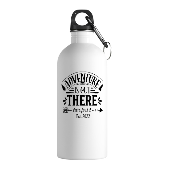 Custom Adventure Is Out There Stainless Steel Water Bottle | Birthday Gift For Camper | Personalized Camping Stainless Steel Water Bottle - Seseable