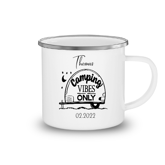 Custom Camping Vibes Only Camping Mug | Birthday Gift For Camping Lovers | Personalized Camping Camping Mug - Seseable