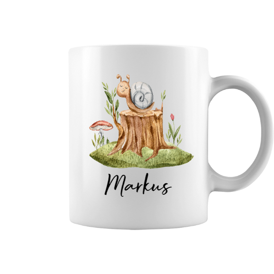 Custom Snail Coffee Mug | Birthday Gift For Camping Kid | Personalized Camping Coffee Mug - Seseable