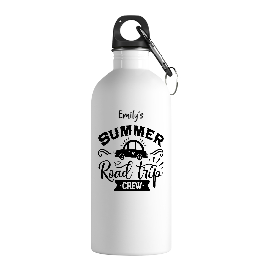 Custom Summer Road Trip Crew Stainless Steel Water Bottle | Birthday Gift For Camper | Personalized Camping Stainless Steel Water Bottle - Seseable