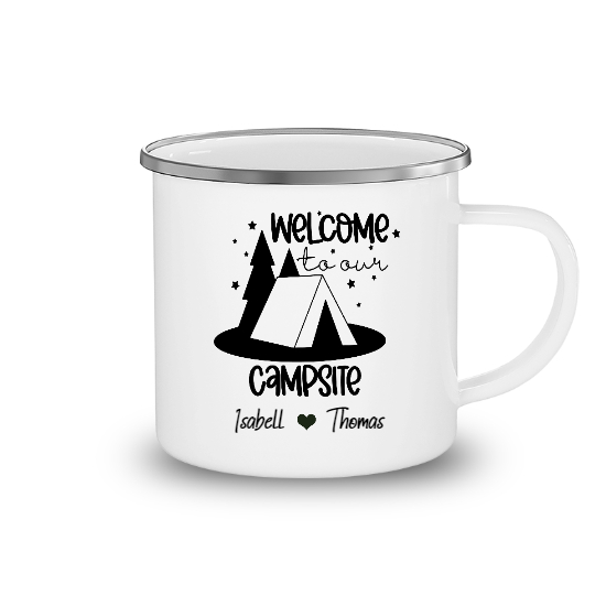 Custom Welcome To Our Campsite Camping Mug | Birthday Gift For Campers | Personalized Camping Camping Mug - Seseable