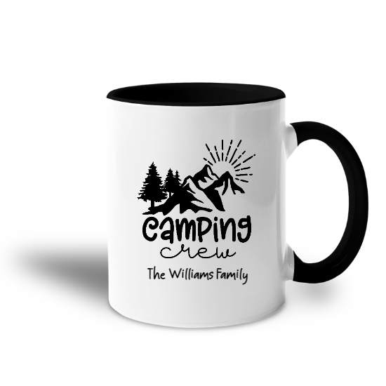 Custom Camping Crew Accent Mug | Birthday Gift For Campers | Personalized Camping Accent Mug - Seseable