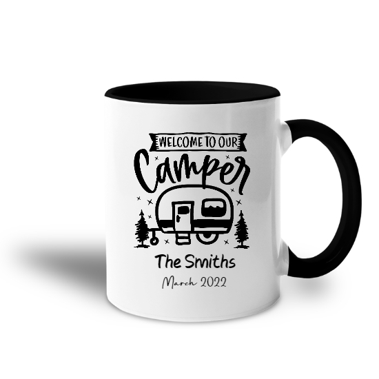 Custom Camping Van Welcome To Our Campers Accent Mug | Birthday Gift For Campers | Personalized Camping Accent Mug - Seseable