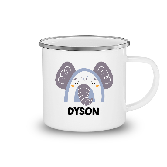 Custom Cute Elephant Camping Mug | Birthday Gift For Kids | Personalized Elephant Camping Mug - Seseable
