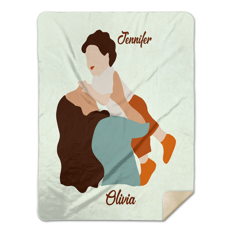 Custom Happy Mother And Kids Blanket, Custom Name, Boho Life, Personalized Boho Blanket | Seseable FR