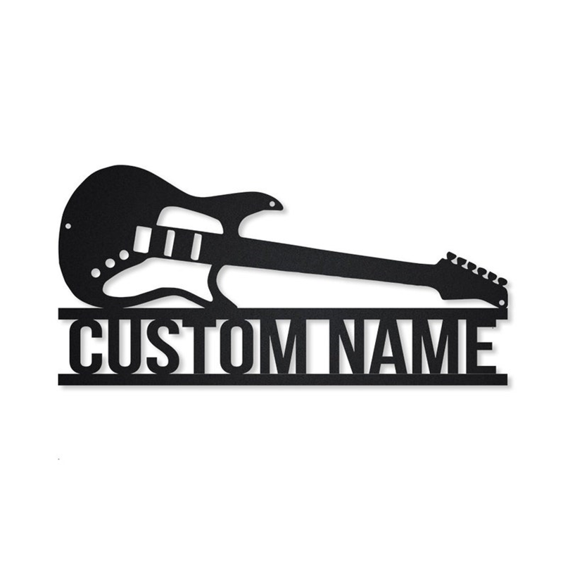 Custom Electric Guitar Father And Son Instrument Metal Wall Art