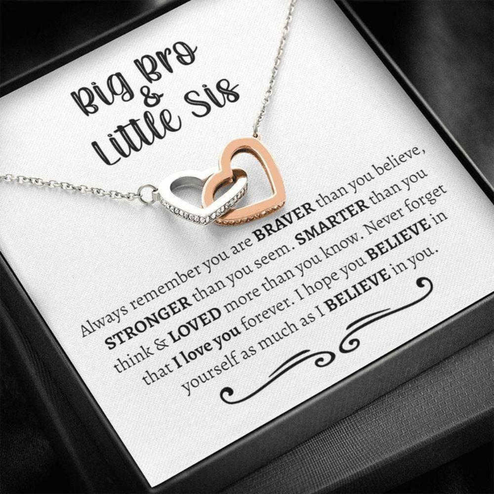 Sister Necklace, Big Brother Little Sister Gift, Little Sister Gift From Big Brother, Sister Birthday Necklace Gift From Brother - Thegiftio UK