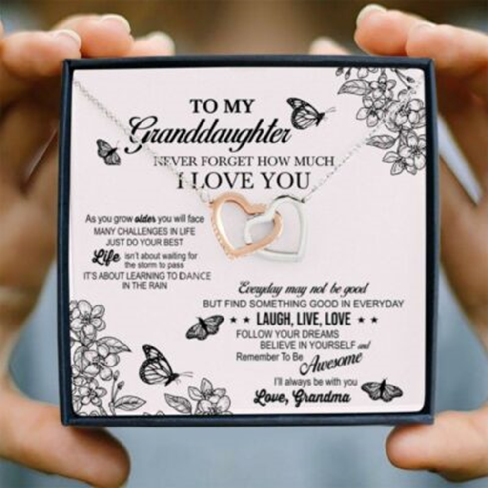 Granddaughter Necklace, To My Granddaughter &#8216;Butterfly&#8221; Necklace, Granddaughter Gift, Grandkid Necklace - Thegiftio