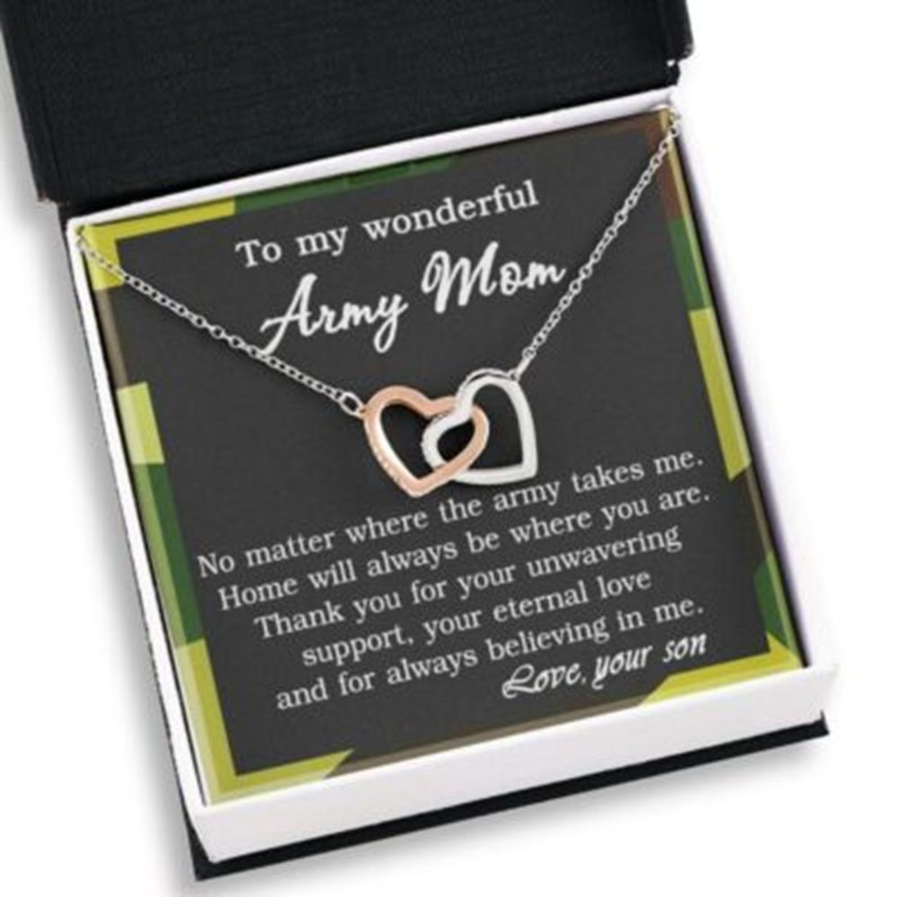 Mom Necklace, To My Wonderful Army Mom Necklace From Son, Military Mom, Deployment Gift - Thegiftio UK