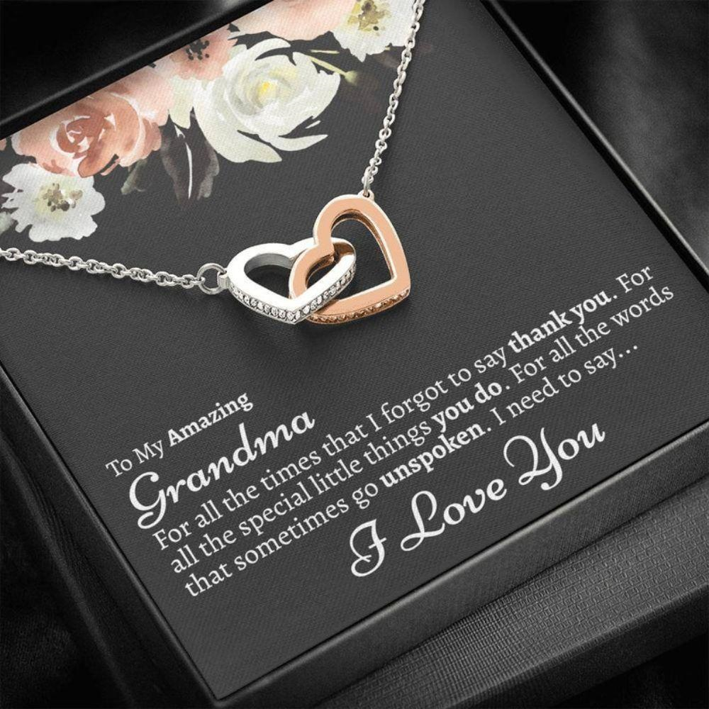 Grandmother Necklace, Grandma Gift From Grandson, Grandmother Grandson Gift, Grandmother Necklace, To My Grandma From Grandson Gift - Thegiftio UK