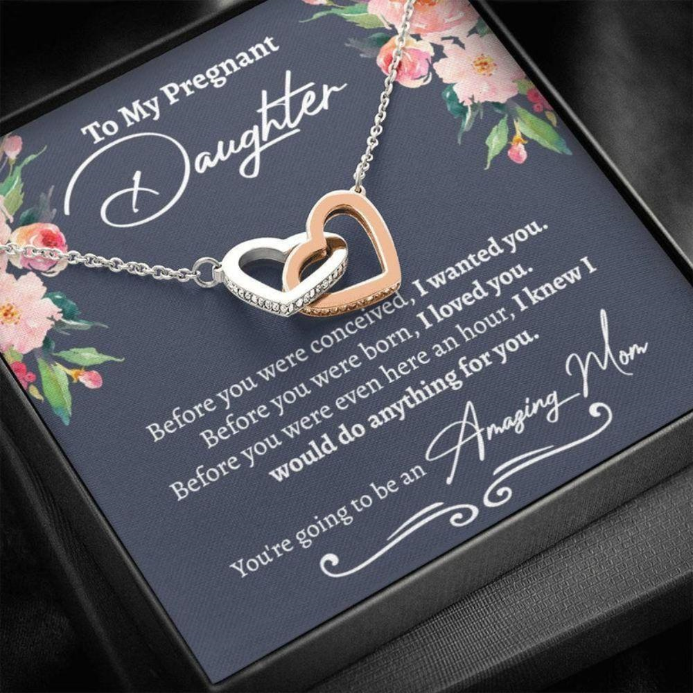 Daughter Necklace, Pregnancy Gift For Daughter, Gift For Daughter Having Her First Baby, From Mother To Daughter, Pregnant Daughter Necklace - Thegiftio UK