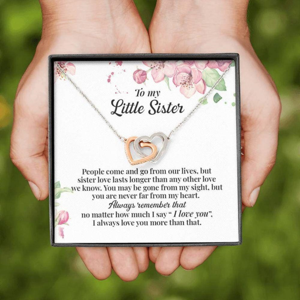 Sister Necklace, To My Little Sister Necklace Gift, Gift For Little Sister From Big Sister, Sister Birthday Christmas Gift - Thegiftio UK