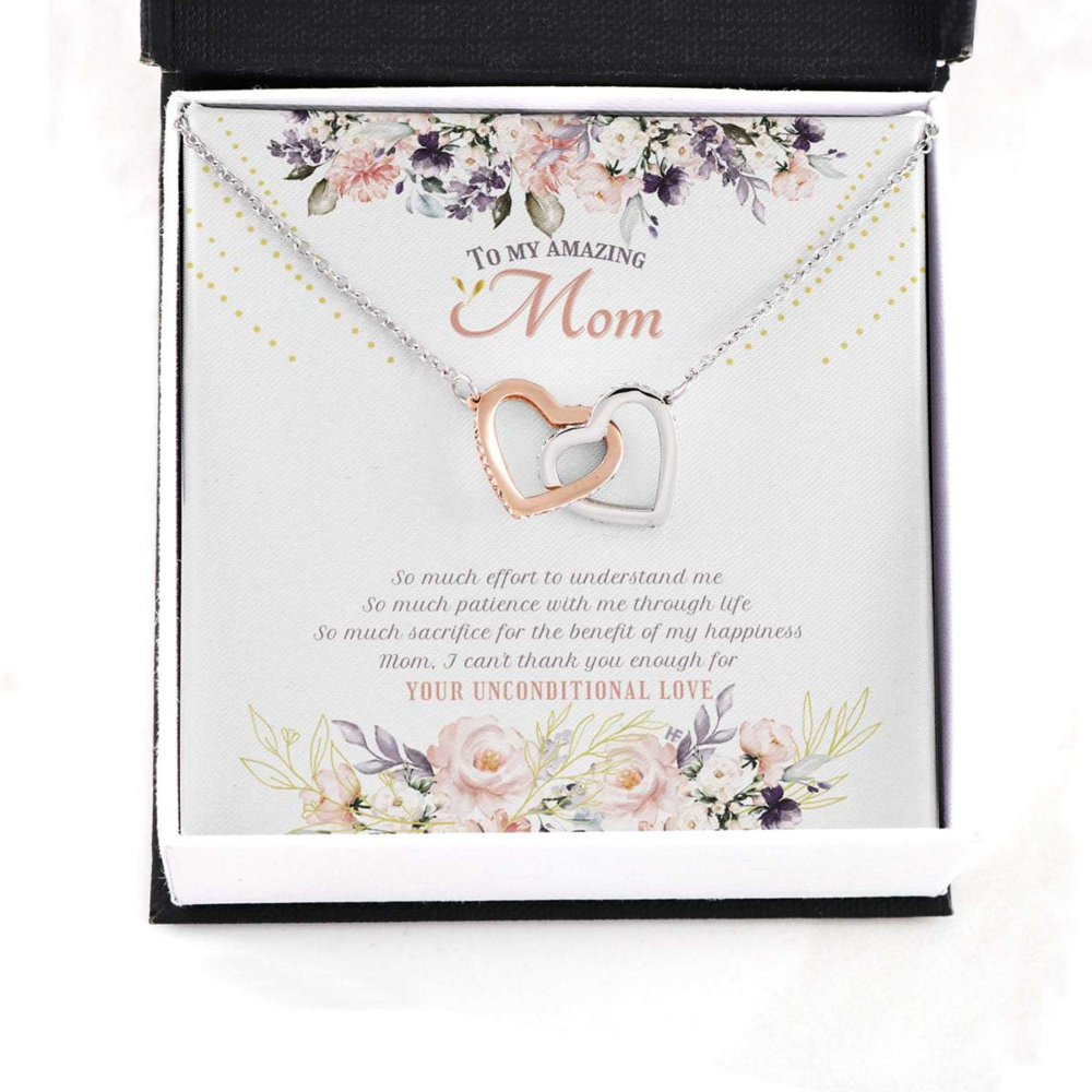 Mom Necklace, Elegant Gift For My Amazing Mom On Mother, Day With Watercolor Flowers, Leaf Necklace - Thegiftio UK