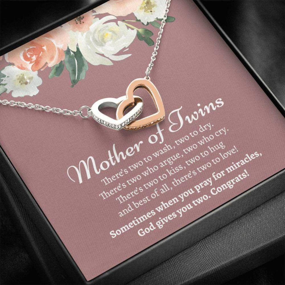 Mom Necklace, Sentimental New Twin Mom Gift, Gift For Mom Expecting Twins, Gift For New Mom Of Twins, New Mom Of Twins Pregnant - Thegiftio UK