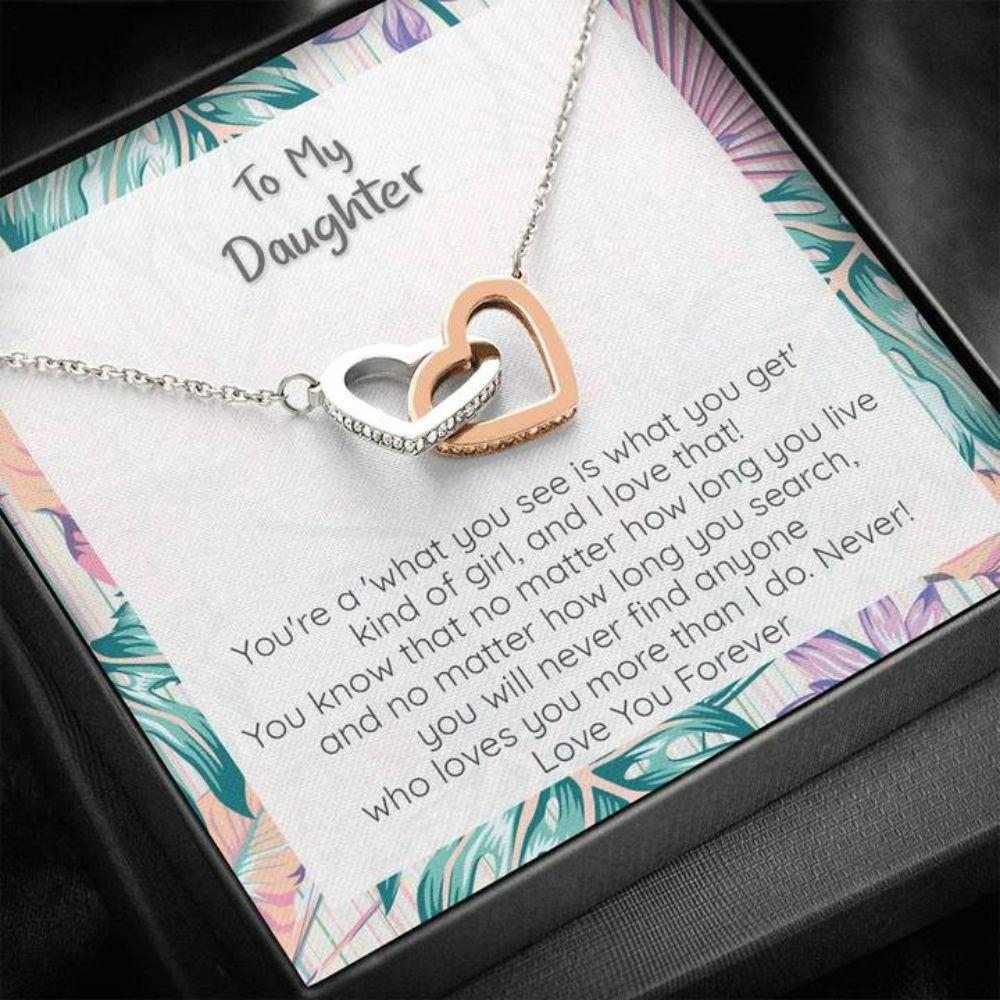 Daughter Necklace, Gift For Daughter, What You See Is What You Get , Connected Hearts Necklace - Thegiftio UK