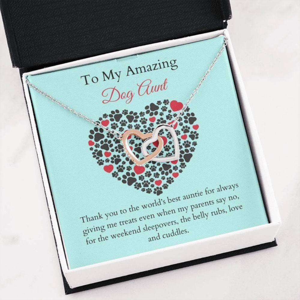 Aunt Necklace, Dog Aunt Necklace , K9 Auntie Gift , Best Dog Auntie , Rescue Dog Aunt , Gift From Dog , Dog Lover Gift - Thegiftio