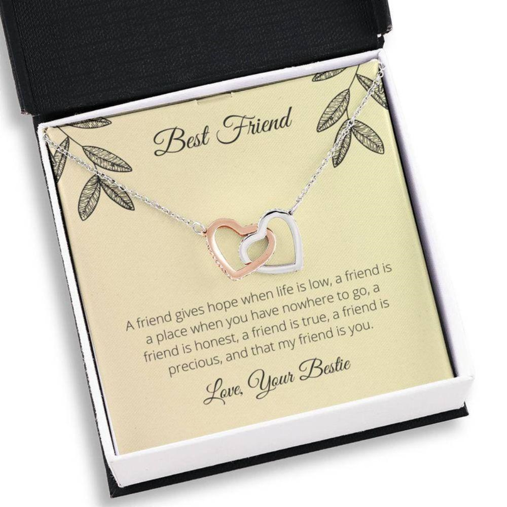 Best Friend Necklace, Bestie Necklace Gift , Friendship Necklace , Friend Birthday Gift , Bff Forever , Sentimental Cards - Thegiftio UK