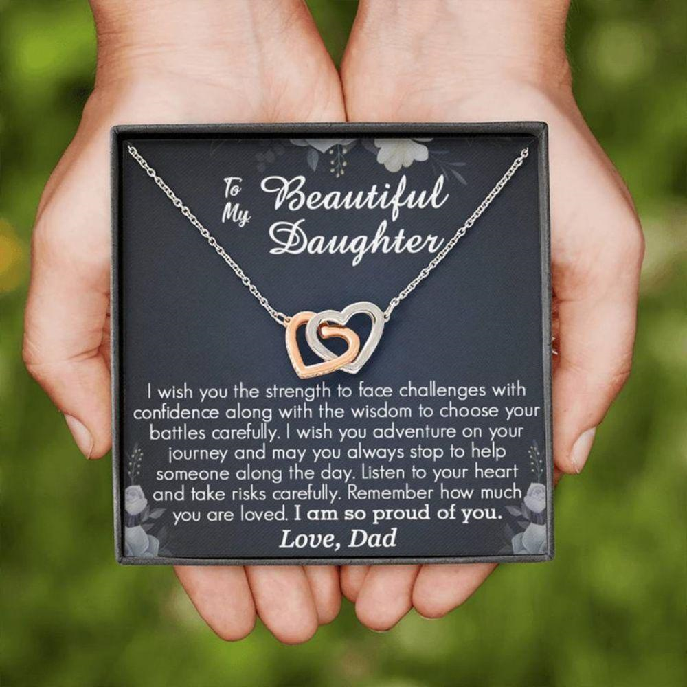 Daughter Necklace, To My Daughter Necklace From Dad, Father To Daughter Gift, Birthday Gift For Daughter - Thegiftio UK