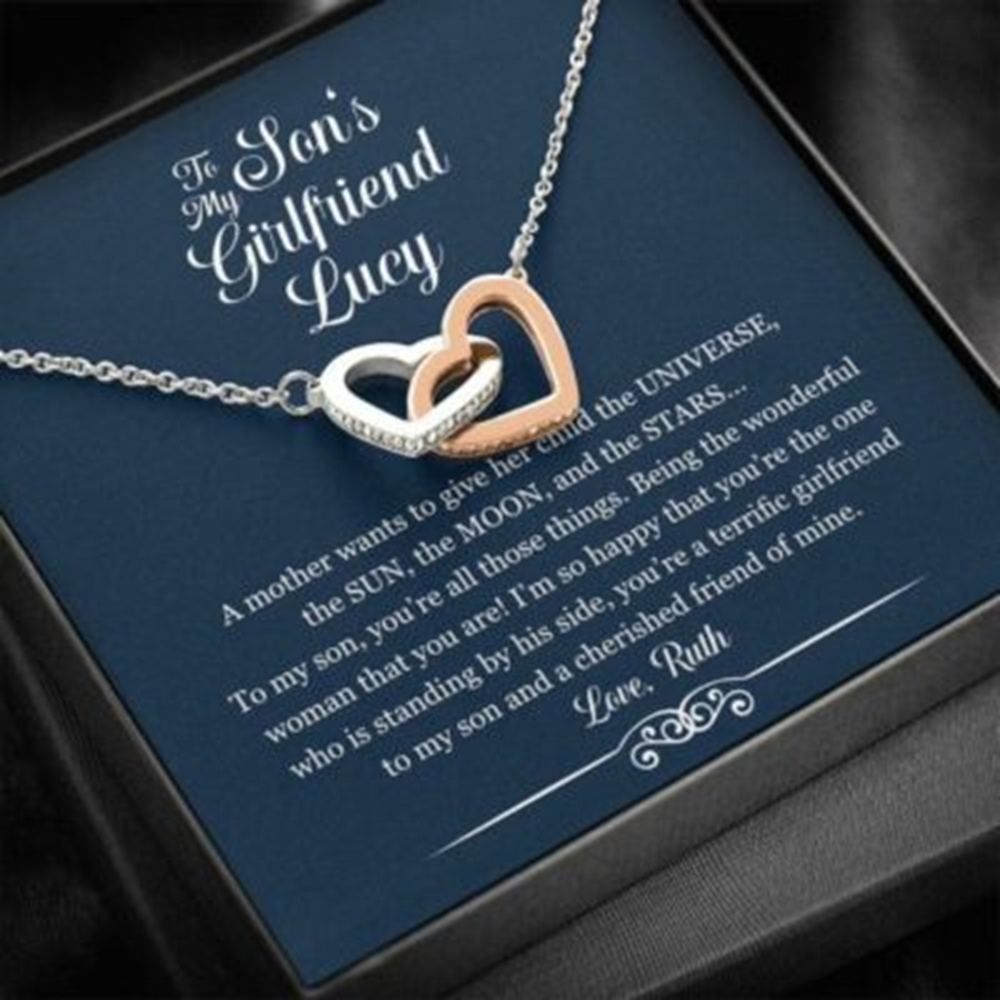 Daughter-In-Law Necklace, Personalized Necklace Sons Girlfriend Gift , Gifts For Sons Girlfriend, From Sons Mom Custom Name - Thegiftio UK