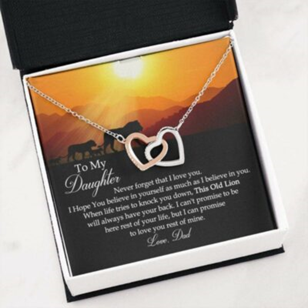 Daughter Necklace, To My Daughter Necklace This Old Lion Will Always Have Your Back, Love Dad - Thegiftio UK