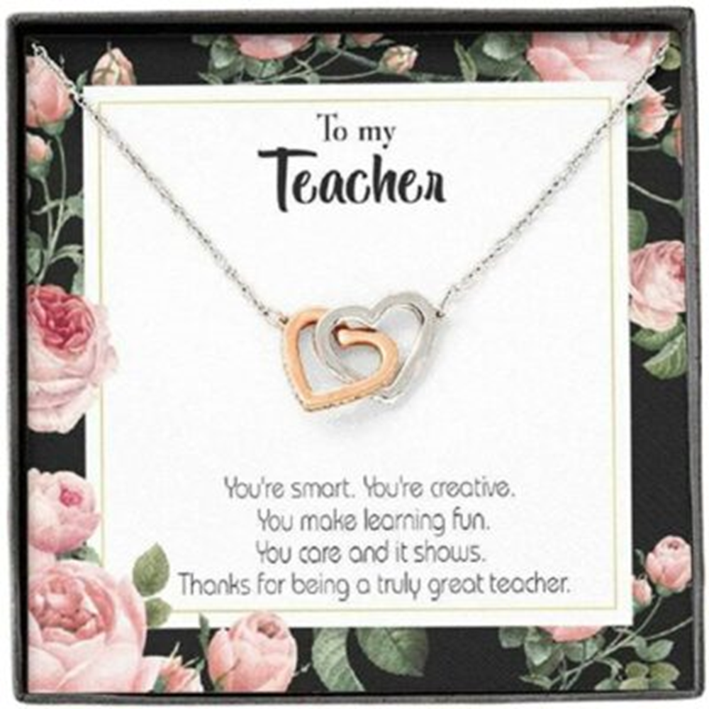 Teacher Necklace, To My Teacher Necklace Gift , Thank You To Teacher Inseparable - Thegiftio UK