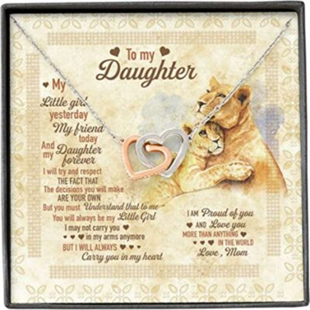 Daughter Necklace, To My Daughter Necklace From Mom Lion Little Girl Proud Of You - Thegiftio UK