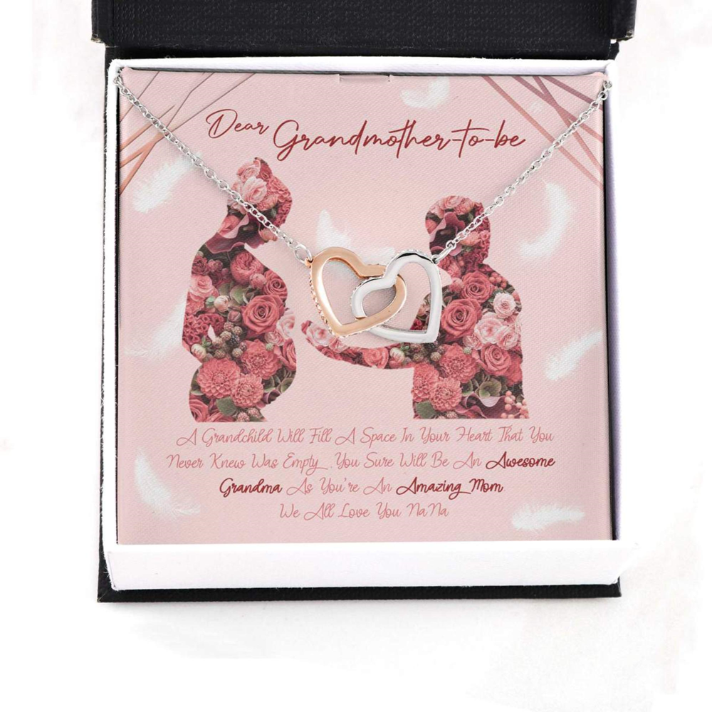 Grandmother Necklace, Gift For Your Grandma-To-Be On Mother, Day Interlocking Hearts Necklaces - Thegiftio UK