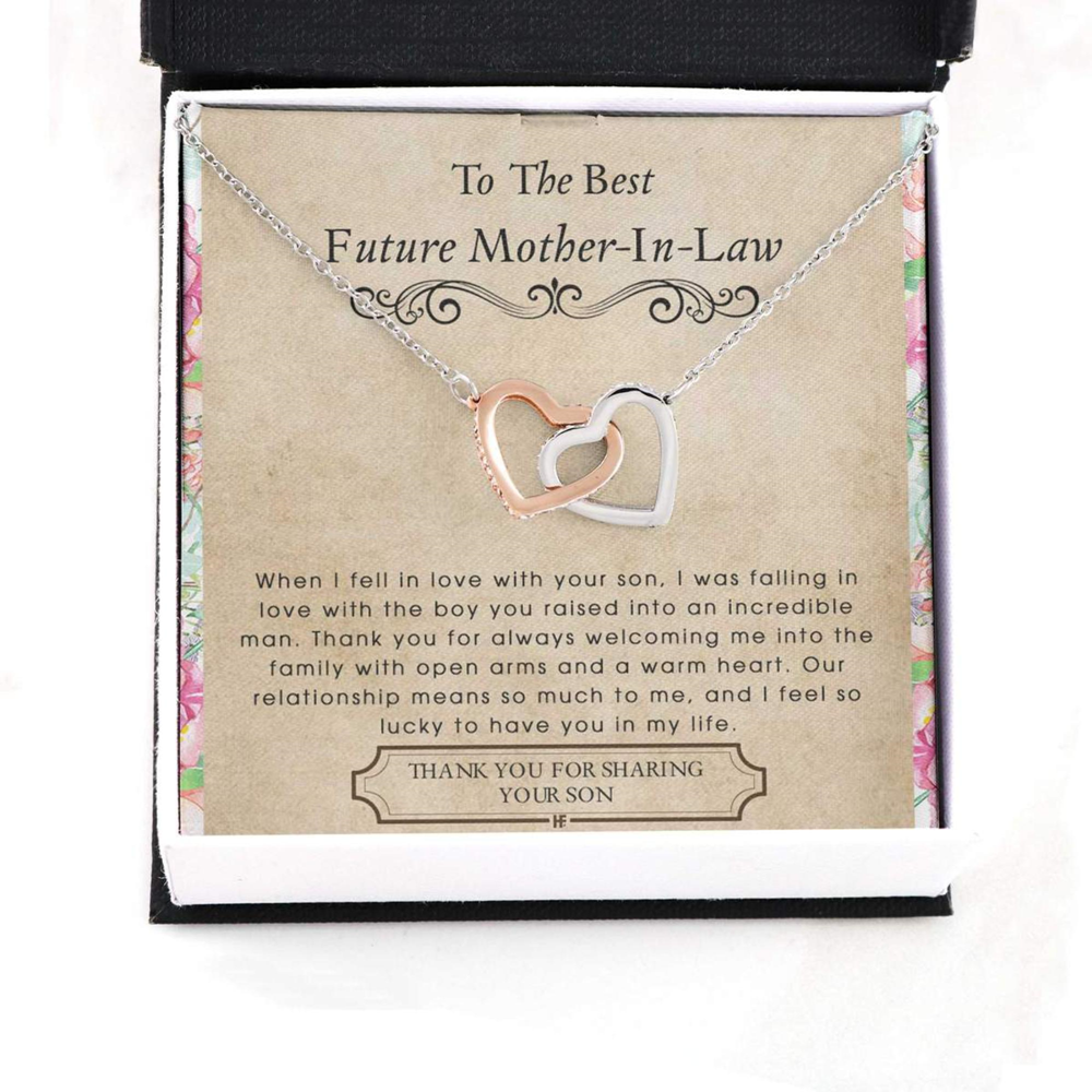 Mother-In-Law Necklace, Future Mother In Law Necklace: Gift For Mother, Day From Future Daughter, Interlocking Hearts Necklaces - Thegiftio UK