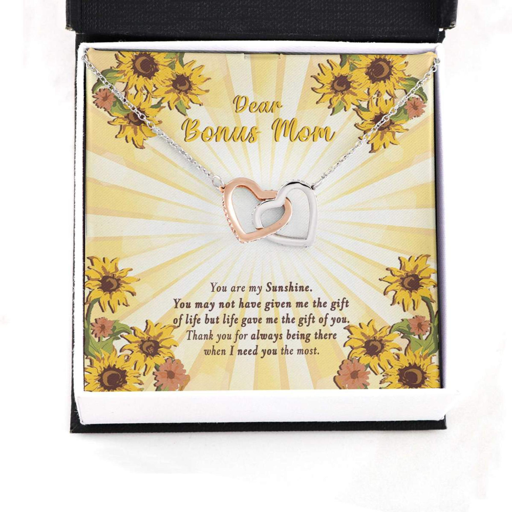 Mom Necklace, Bonus Mom Necklace: Gift For Mother, Day Sunflower And Sunshine, Cute Message Card - Thegiftio UK