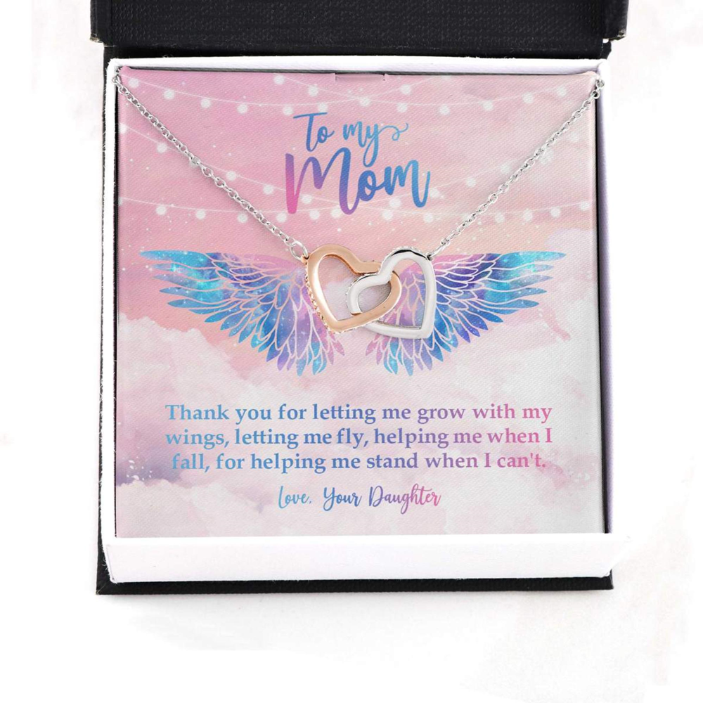 Mom Necklace, Thank You For Letting Me Grow With My Wings Necklace - Thegiftio UK